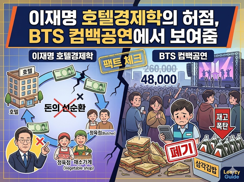 이재명 호텔경제학의 허점, BTS 컴백공연에서 보여줌