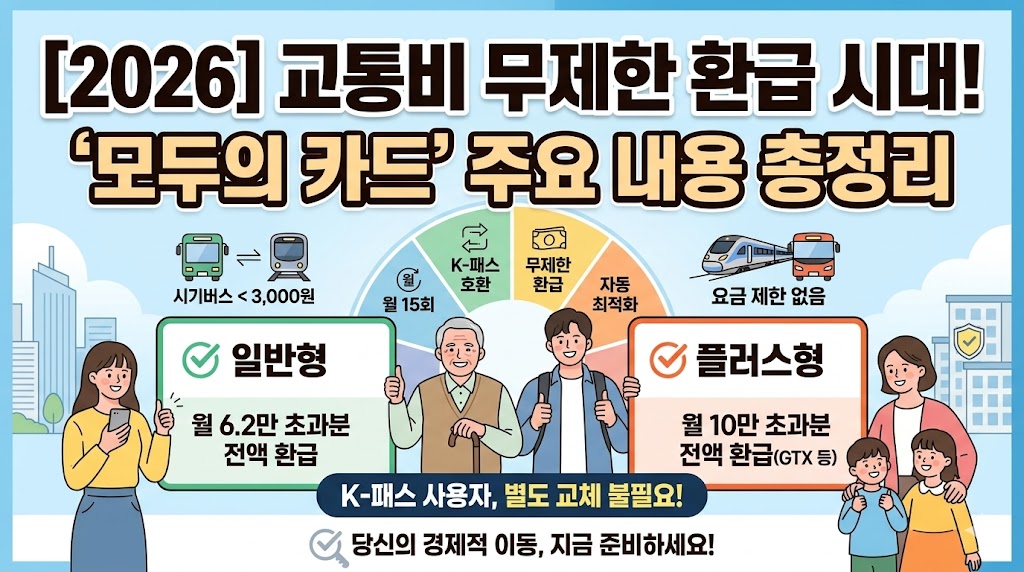 모두의 카드 혜택 총정리 : 무제한 교통비 환급 받는 법 (일반형 vs 플러스형 비교