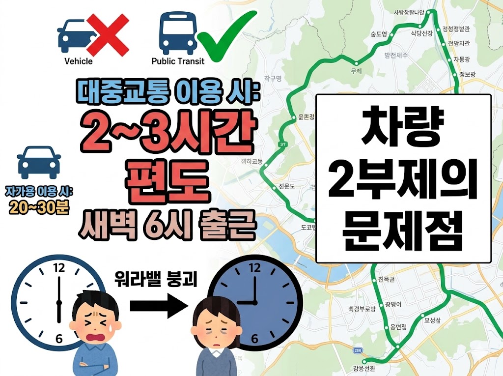 [정부 차량 2부제 시행] 공공기관 홀짝제 대상 및 현실적 문제점 (교통 소외 지역)